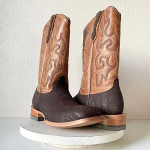 NEW Capitan ENID Mens Cowboy Boots 10 D Western Square Toe Brown Leather