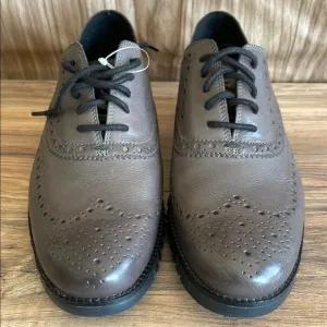 New Cole Haan Men's Zerogrand Wing Oxford, british tanBrown Leather Brogue Shoes