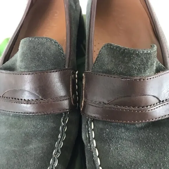 New Cole Haan Suede Penny Loafers Chunky Lug sole Green size 6
