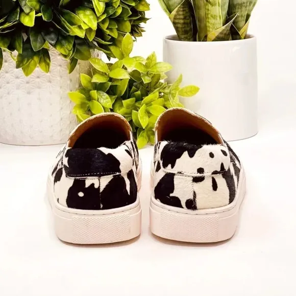 New Corkys Pine Top Leather Cow Print Sneakers