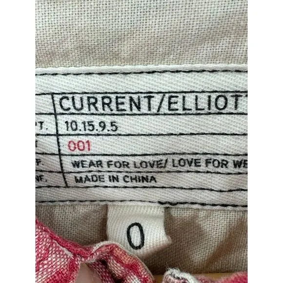 New Current Elliott Linen Cotton Blend Levee Western Plaid Shirt Dress Size 0‎