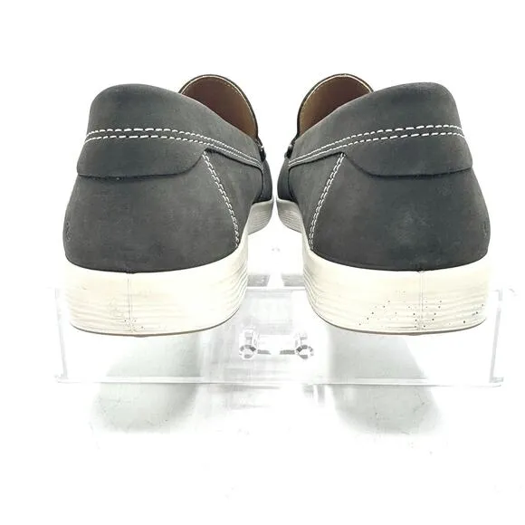 NEW ECCO S Lite Gray Nubuck Leather Moccasin Driving Loafer Mens 9 / Casual