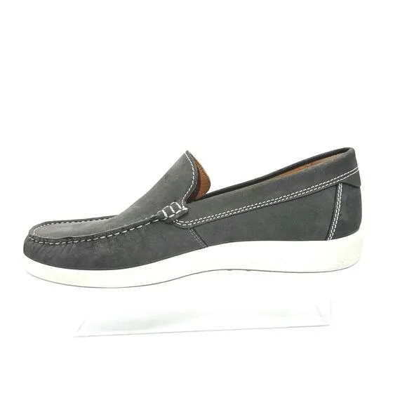 NEW ECCO S Lite Gray Nubuck Leather Moccasin Driving Loafer Mens 9 / Casual