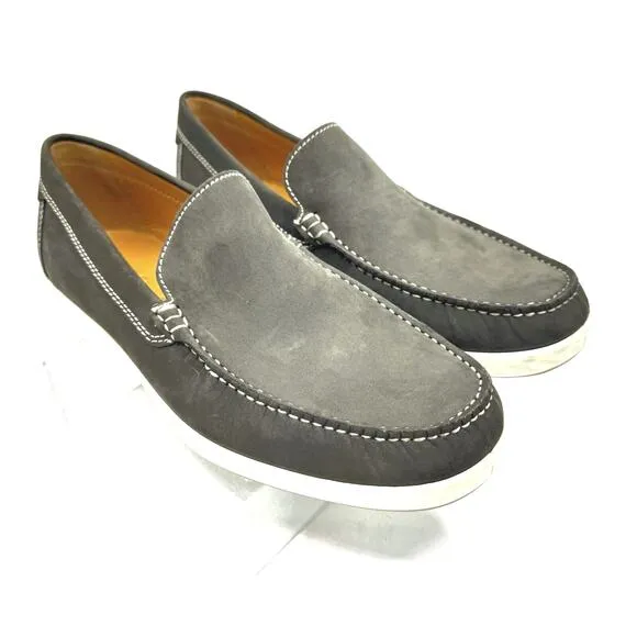 NEW ECCO S Lite Gray Nubuck Leather Moccasin Driving Loafer Mens 9 / Casual
