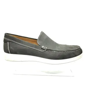 NEW ECCO S Lite Gray Nubuck Leather Moccasin Driving Loafer Mens 9 / Casual