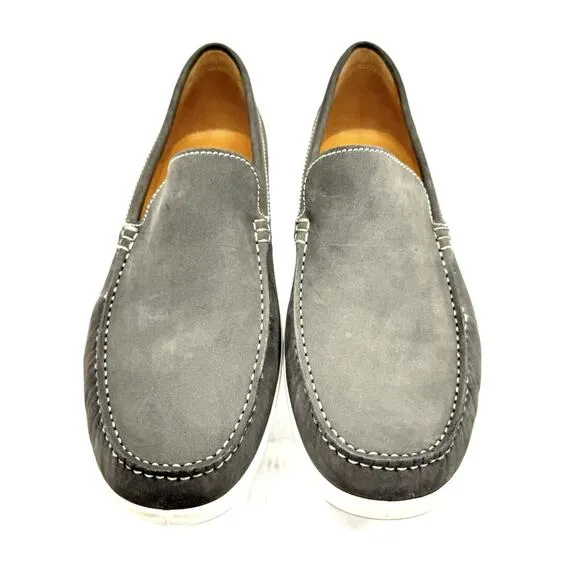 NEW ECCO S Lite Gray Nubuck Leather Moccasin Driving Loafer Mens 9 / Casual