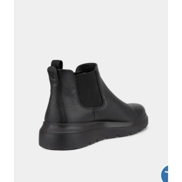 New ECCO WOMEN NOUVELLE CHELSEA BOOTIE Black Leather FLAT 41 Us 10 10.5 Comfort