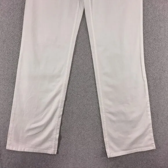 NEW! Eileen Fisher Straight Leg Jeans Womens Size XS White Stretch Canvas Undyed