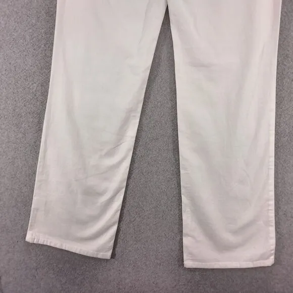 NEW! Eileen Fisher Straight Leg Jeans Womens Size XS White Stretch Canvas Undyed