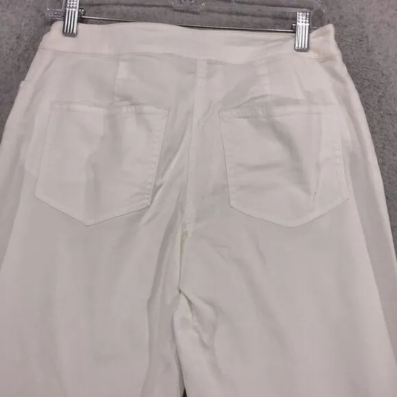 NEW! Eileen Fisher Straight Leg Jeans Womens Size XS White Stretch Canvas Undyed