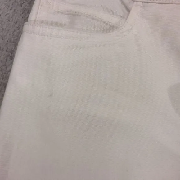 NEW! Eileen Fisher Straight Leg Jeans Womens Size XS White Stretch Canvas Undyed