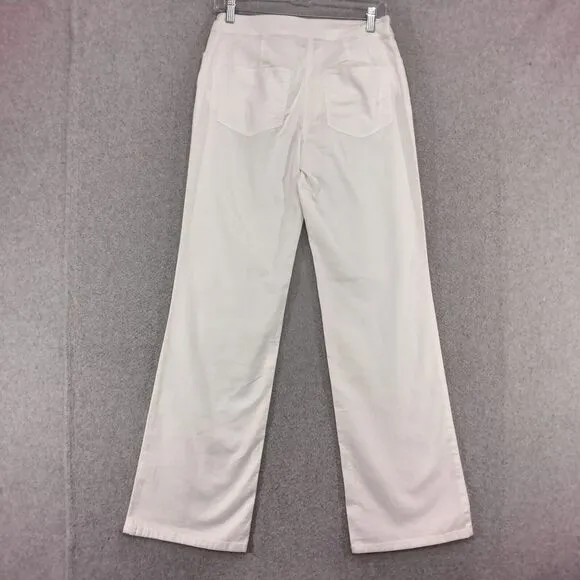 NEW! Eileen Fisher Straight Leg Jeans Womens Size XS White Stretch Canvas Undyed