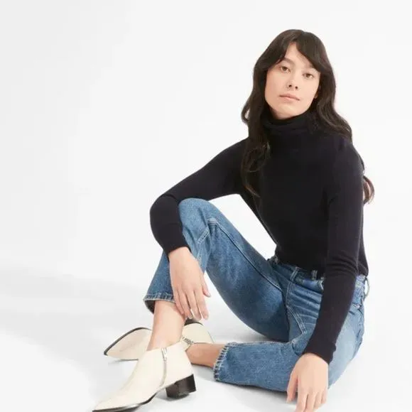 NEW Everlane Ankle Boot/ The Boss Bootie in Bone/ Italian Leather /Size 7.5