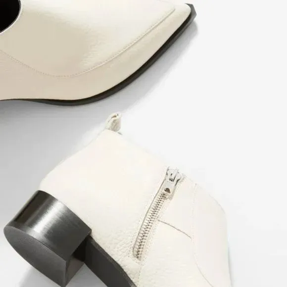 NEW Everlane Ankle Boot/ The Boss Bootie in Bone/ Italian Leather /Size 7.5