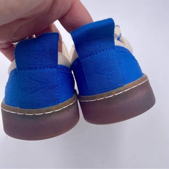 NEW Everlane Lapis Blue Classic Red Tread Bare Canvas Sneaker in Size 6