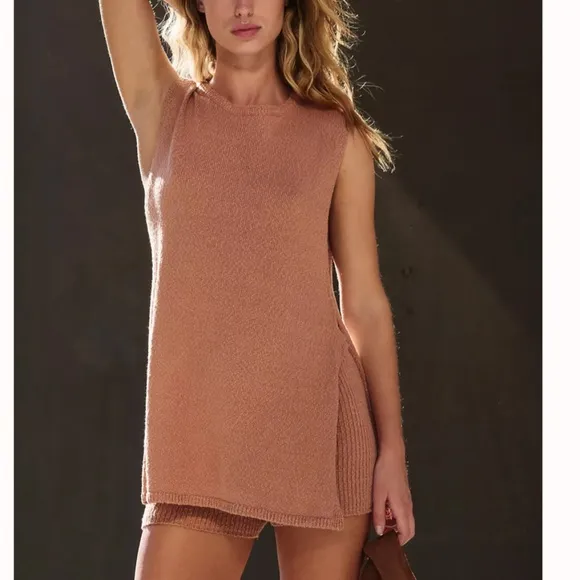 NEW Free People Miranda Sweater Co-Ord Two-Piece Set - Aged Terracotta Medium