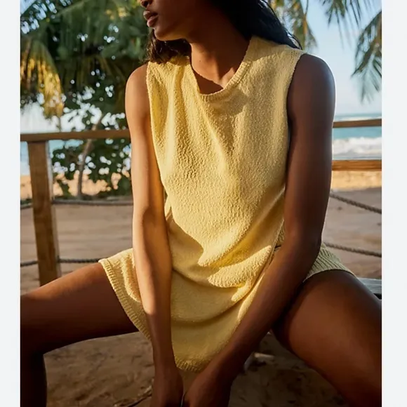 NEW Free People Miranda Sweater Co-Ord Two-Piece Set - Mellow Yellow XSmall