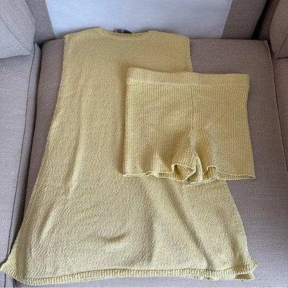 NEW Free People Miranda Sweater Co-Ord Two-Piece Set - Mellow Yellow XSmall