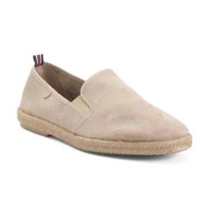 NEW FUN VERBENAS Made In Spain Suede Moccasins With Espadrille Trim grey 264mn