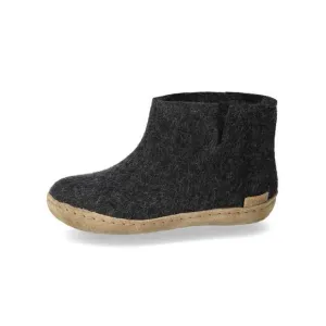 NEW GLERUPS kids felt boots with leather sole in charcoal