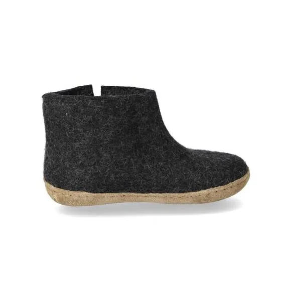 NEW GLERUPS kids felt boots with leather sole in charcoal