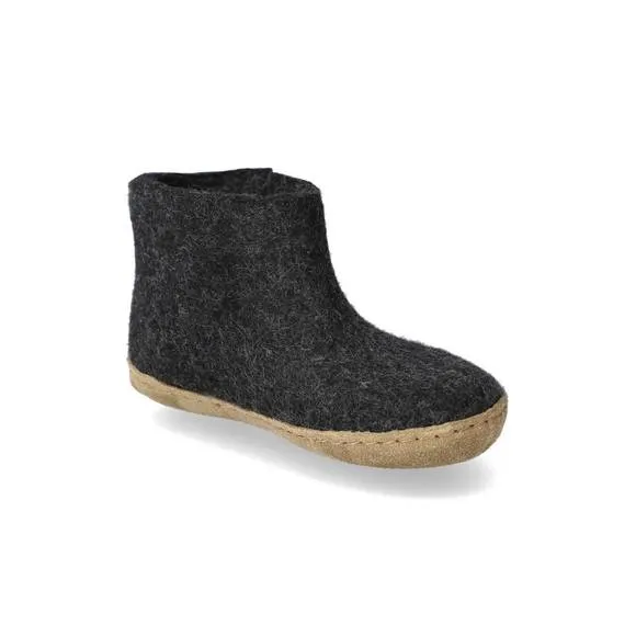 NEW GLERUPS kids felt boots with leather sole in charcoal