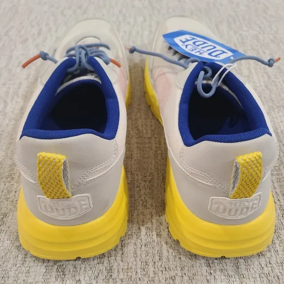 NEW Hey Dude Sirocco Alta Neon Heather Grey Yellow Shoes Slip On Men US Size 13
