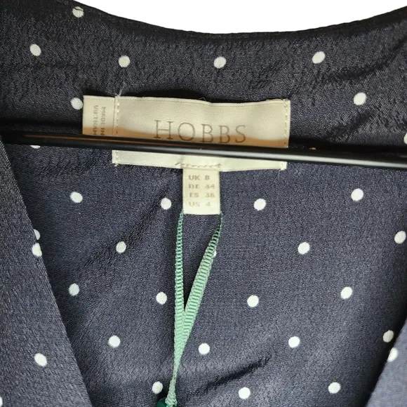NEW Hobbs London Mini Dot Button Front Spot Midi Dress