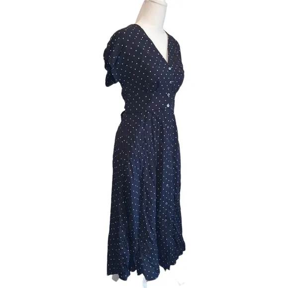NEW Hobbs London Mini Dot Button Front Spot Midi Dress
