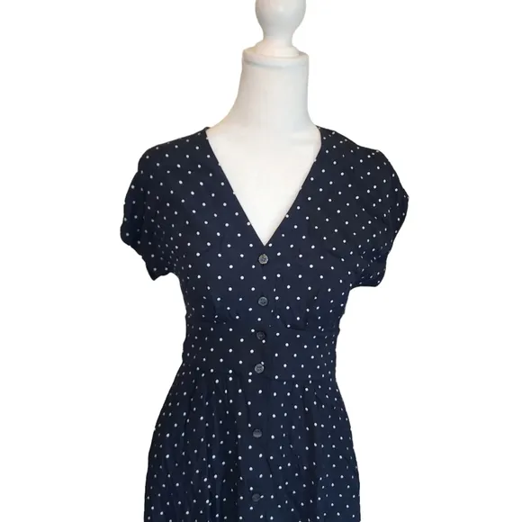 NEW Hobbs London Mini Dot Button Front Spot Midi Dress