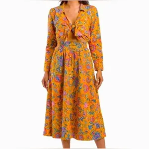 New House of Harlow 1960 Cheyna Floral Orange Cut Out Dress Size Small Women’s