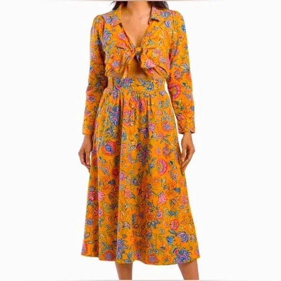 New House of Harlow 1960 Cheyna Floral Orange Cut Out Dress Size Small Women’s