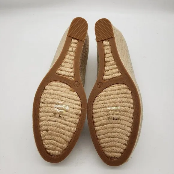 NEW J Crew Seville Espadrille Wedges heels gold Metallic Canvas womens Sz 12