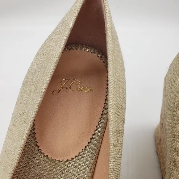 NEW J Crew Seville Espadrille Wedges heels gold Metallic Canvas womens Sz 12