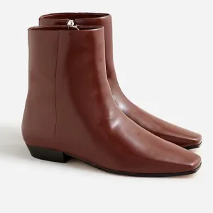 New J crew Square-toe ankle boots in spazzolato leather