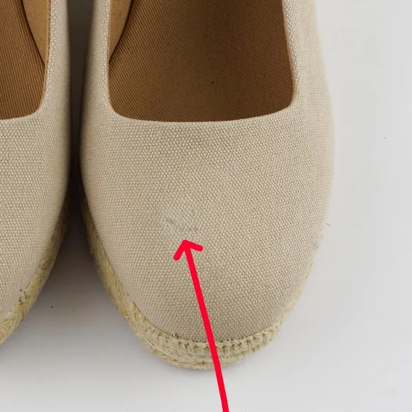 New JCREW Size 8 Canvas Espadrille Wedges in Flax