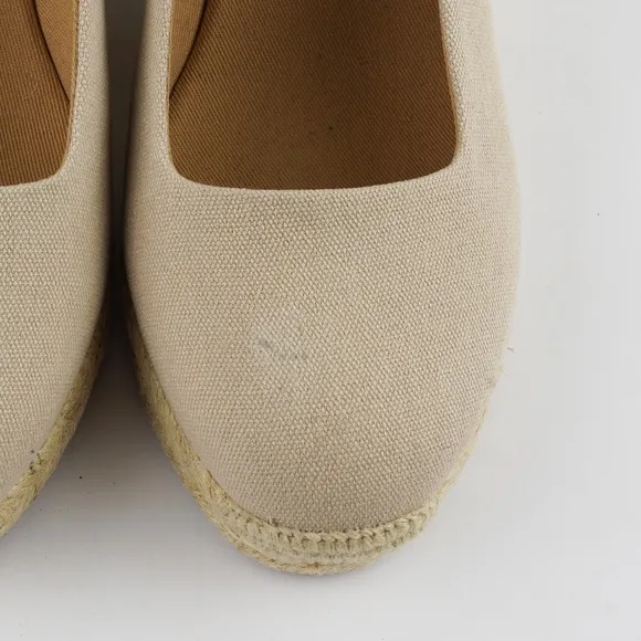 New JCREW Size 8 Canvas Espadrille Wedges in Flax