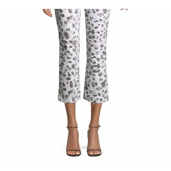 NEW JOE'S JEANS leopard print bootcut crop denim jeans in multicolor