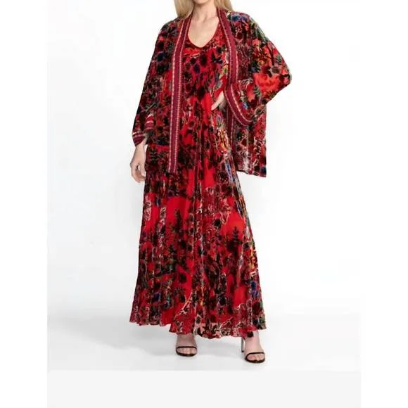 NEW JOHNNY WAS bias dress (slip in bobcat forest