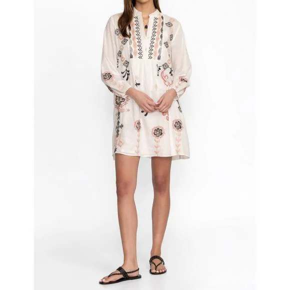 NEW JOHNNY WAS button yoke field dress in olinda stripe