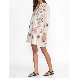 NEW JOHNNY WAS button yoke field dress in olinda stripe