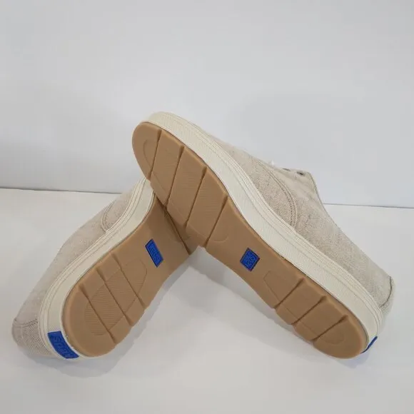 NEW Keds Natural Linen Canvas Lace Up Sneakers Size 7.5M