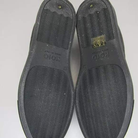 NEW KOIO Mens Portofino Shadow Sneakers Tennis Shoes Black Pebble Leather Size 8