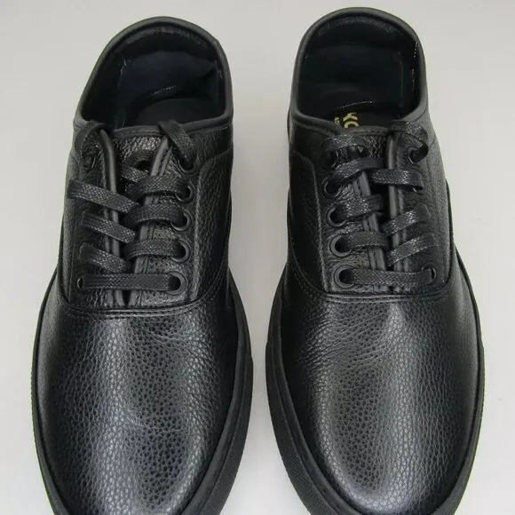 NEW KOIO Mens Portofino Shadow Sneakers Tennis Shoes Black Pebble Leather Size 8