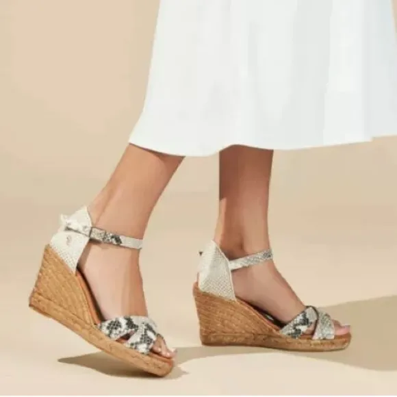 NEW- Kurt Geiger Womens Leona Wedge Espadrille Wedges Sandals Size 7US /37EUR