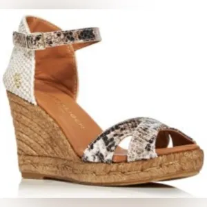 NEW- Kurt Geiger Womens Leona Wedge Espadrille Wedges Sandals Size 7US /37EUR