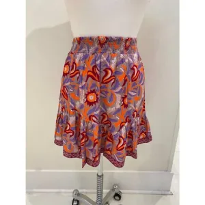 NEW LA PLAGE flip short skirt in dusty plum floral