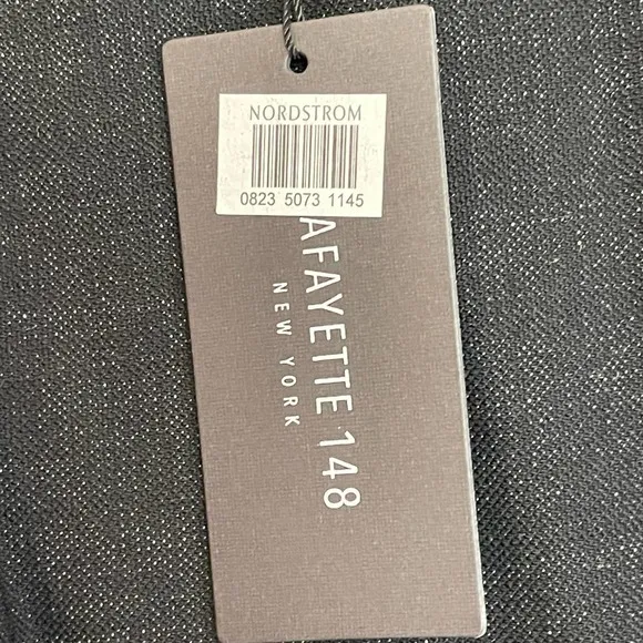 New Lafayette 148 Virgin Wool Dress Leather Trim Exposed Stitching Size XL