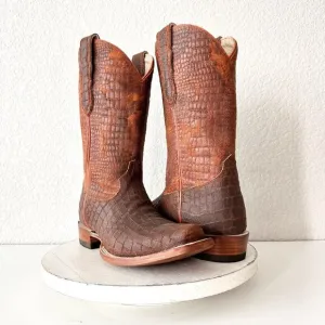 NEW Lane Capitan Mens Brown Cowboy Boots TULSA 8D Leather Western Cutter Toe 11&quot;