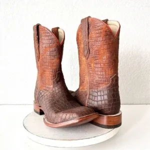 NEW Lane Capitan Mens Cowboy Boots CISCO 12D Brown Leather Wide Square Toe 13&quot;